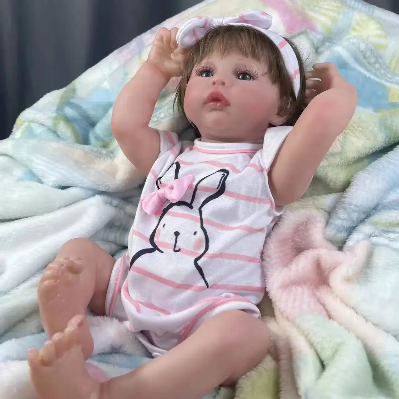 17 Inch Adorable Reborn Meadow Dolls Girl Lifelike Vinyl Newborn Baby