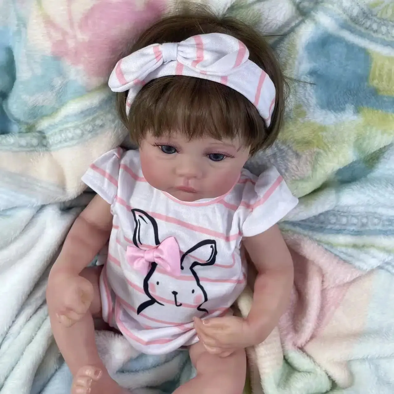 17 Inch Adorable Reborn Meadow Dolls Girl Lifelike Vinyl Newborn Baby