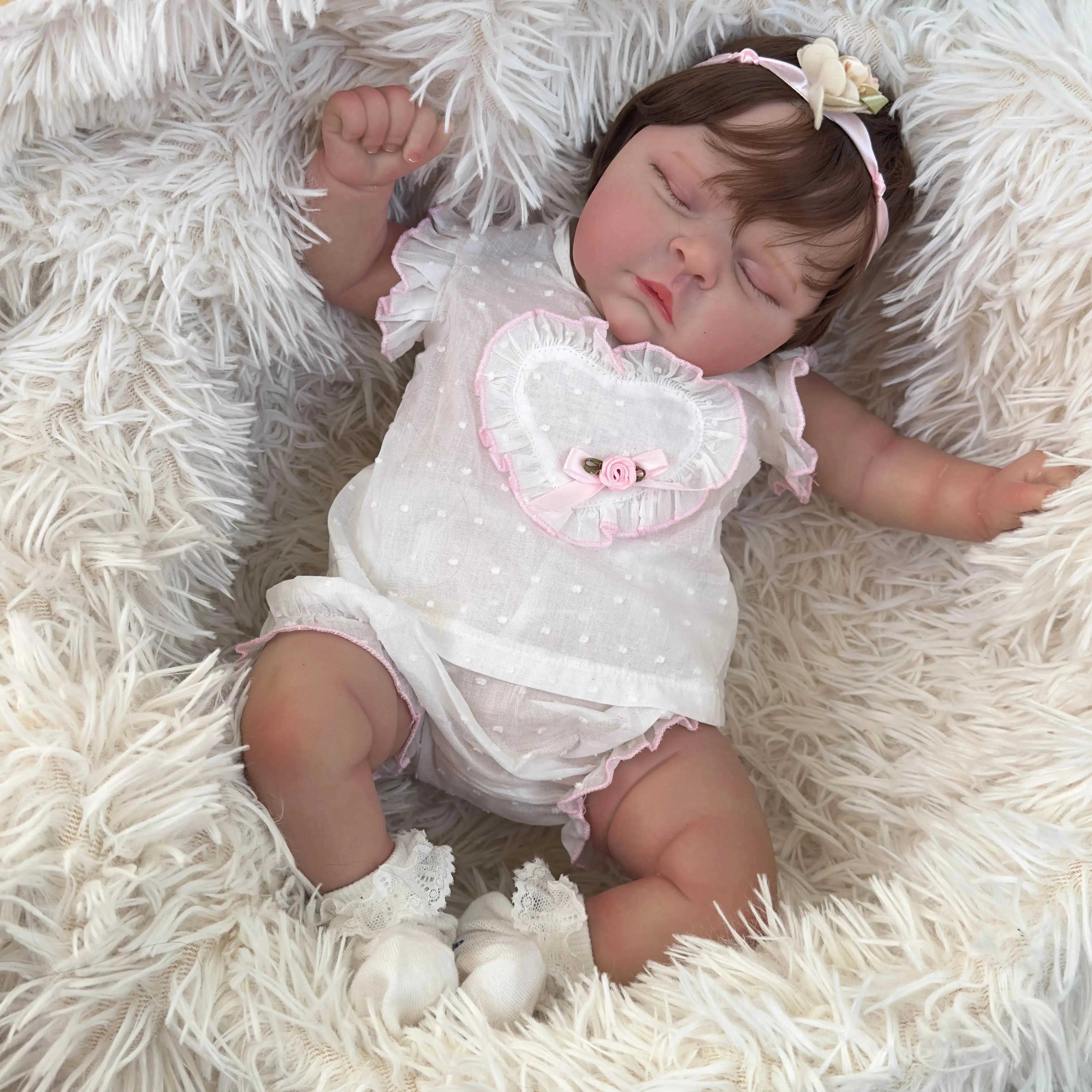 20-Inch Reborn Baby Girl Doll - Peaches, Soft Body with 3D Skin