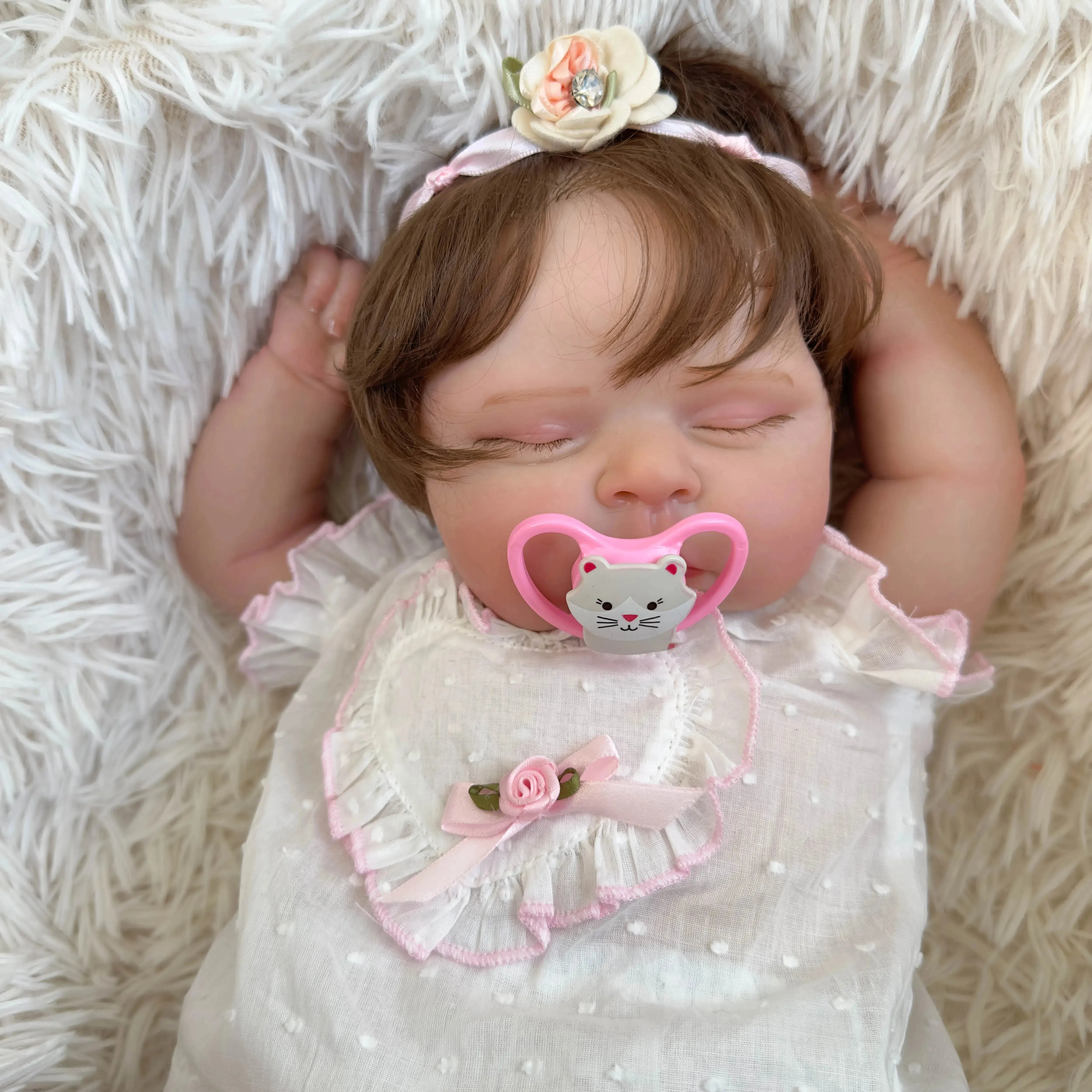 20-Inch Reborn Baby Girl Doll - Peaches, Soft Body with 3D Skin