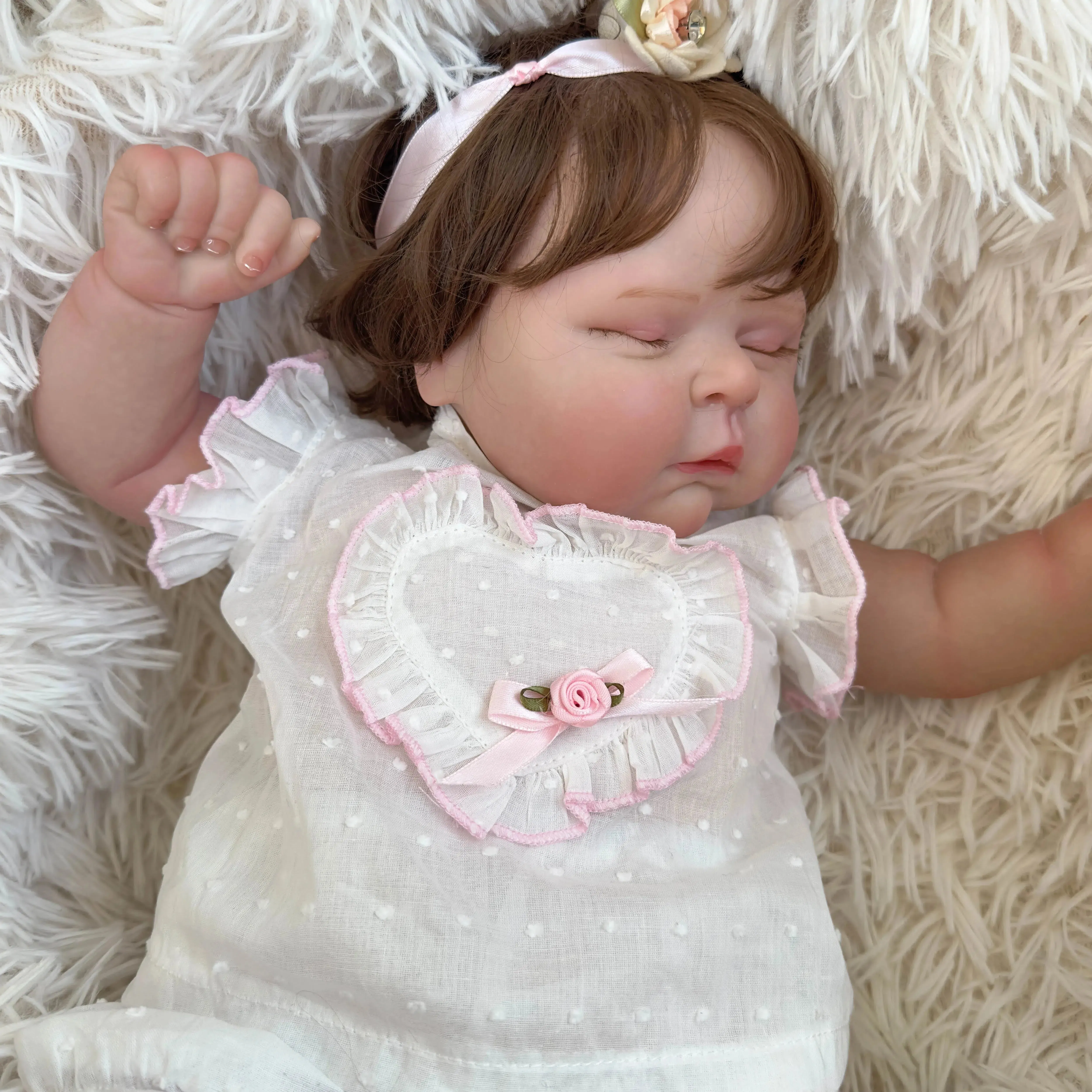 20-Inch Reborn Baby Girl Doll - Peaches, Soft Body with 3D Skin