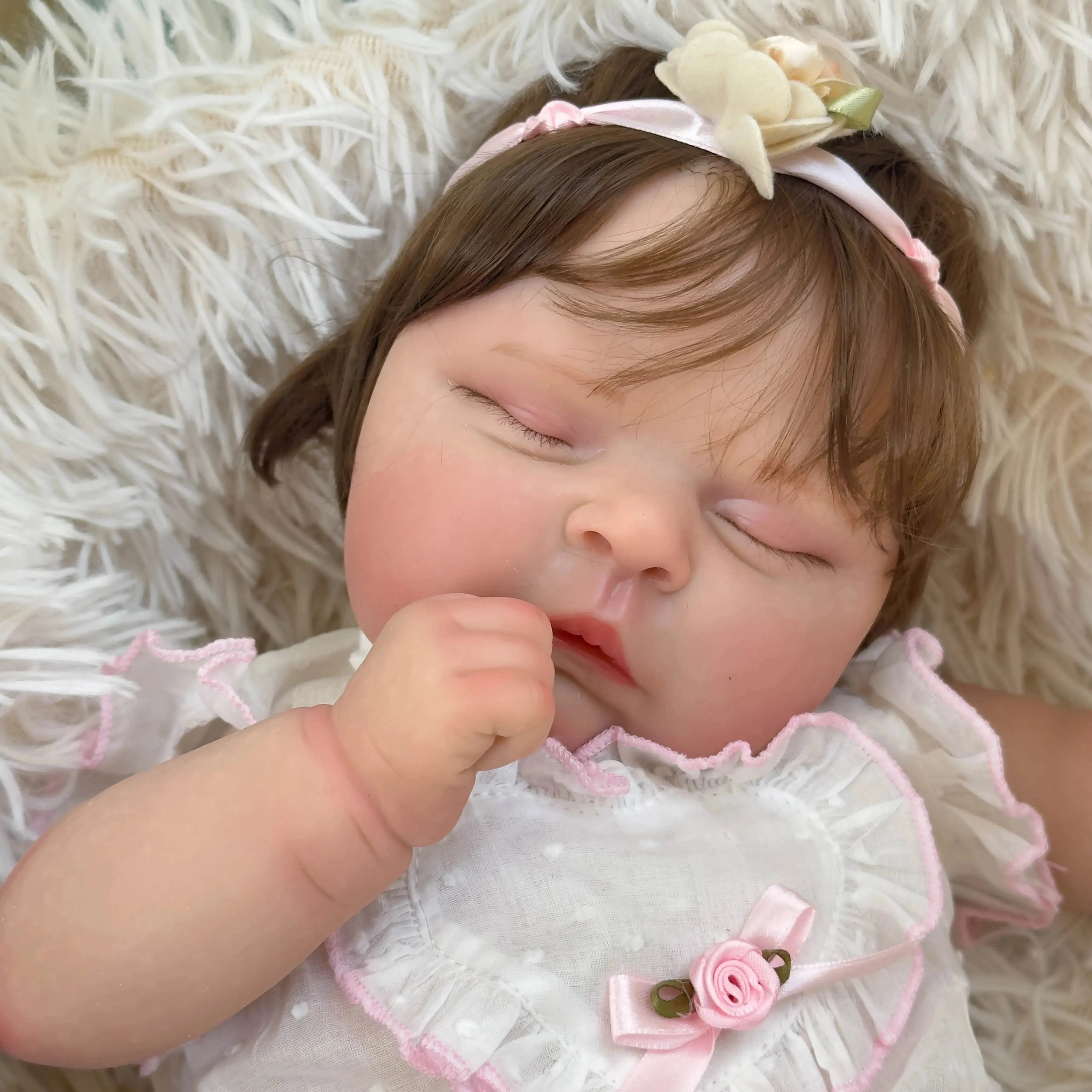 20-Inch Reborn Baby Girl Doll - Peaches, Soft Body with 3D Skin