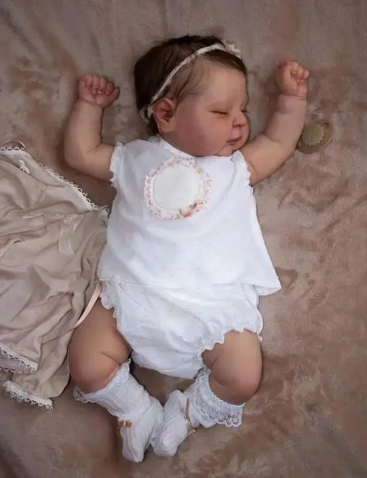 20-Inch Reborn Baby Girl Doll - Peaches, Soft Body with 3D Skin