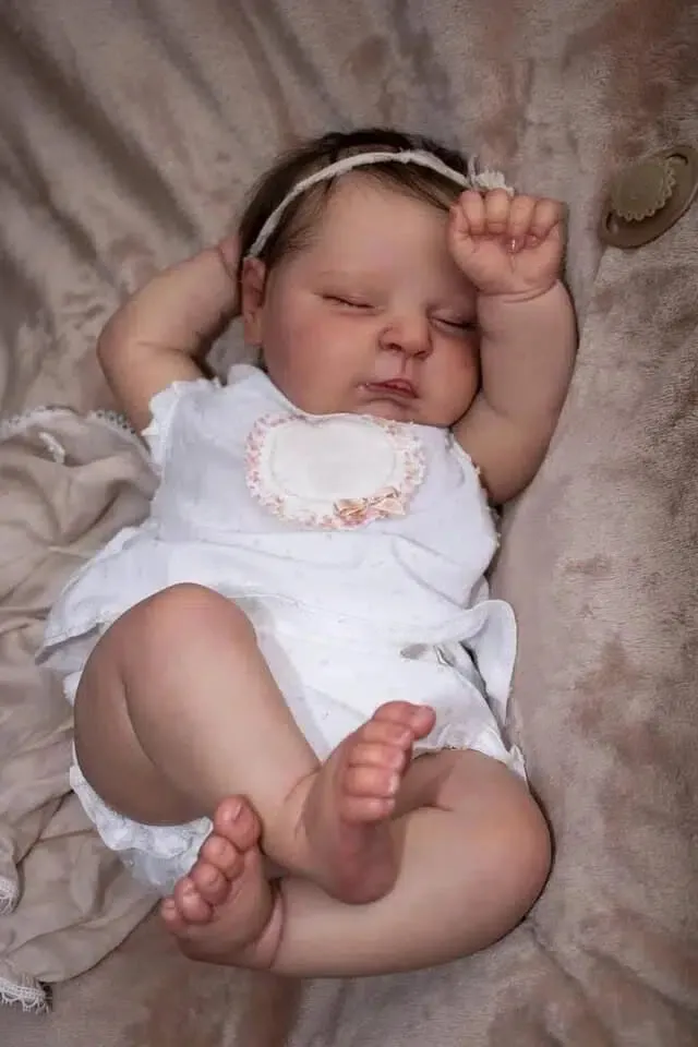 20-Inch Reborn Baby Girl Doll - Peaches, Soft Body with 3D Skin