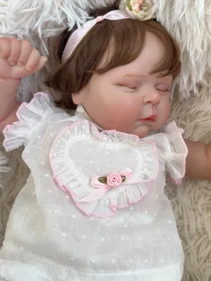 20-Inch Reborn Baby Girl Doll - Peaches, Soft Body with 3D Skin