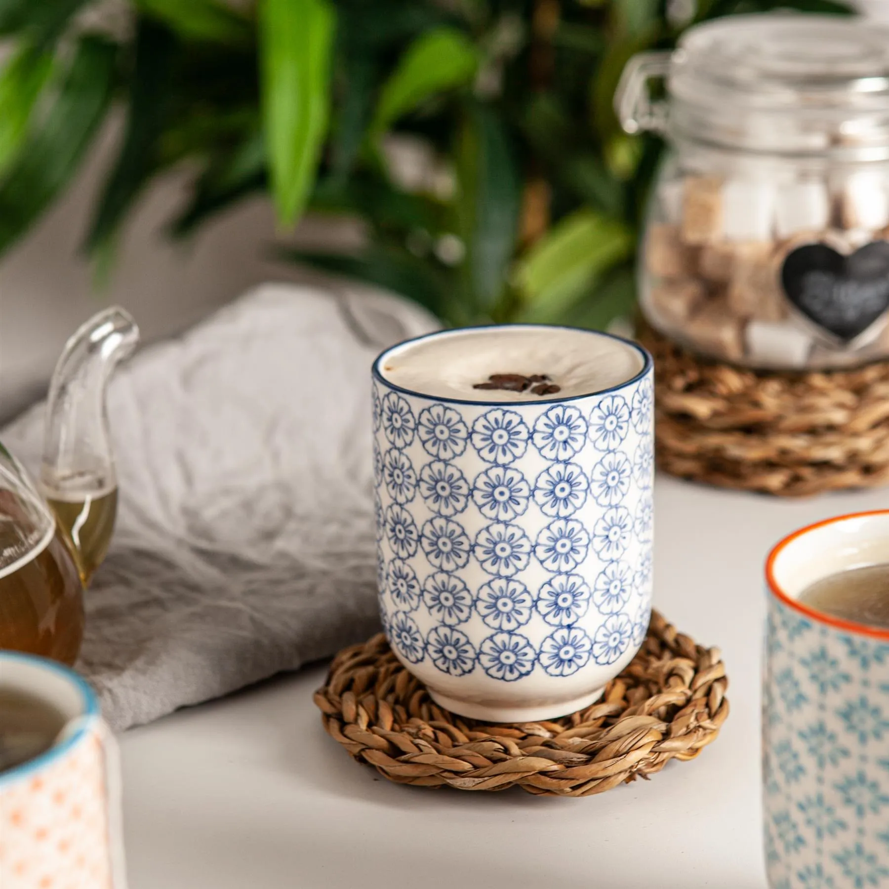 280ml Hand Printed Stoneware Tumbler - By Nicola Spring