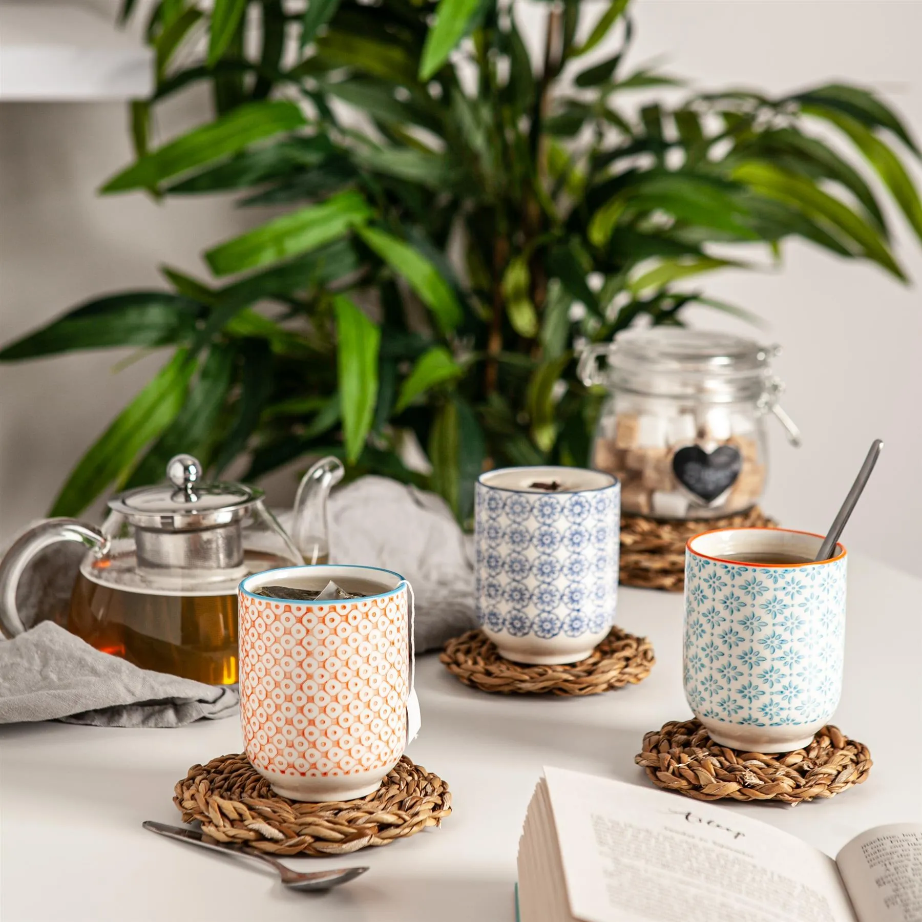 280ml Hand Printed Stoneware Tumbler - By Nicola Spring