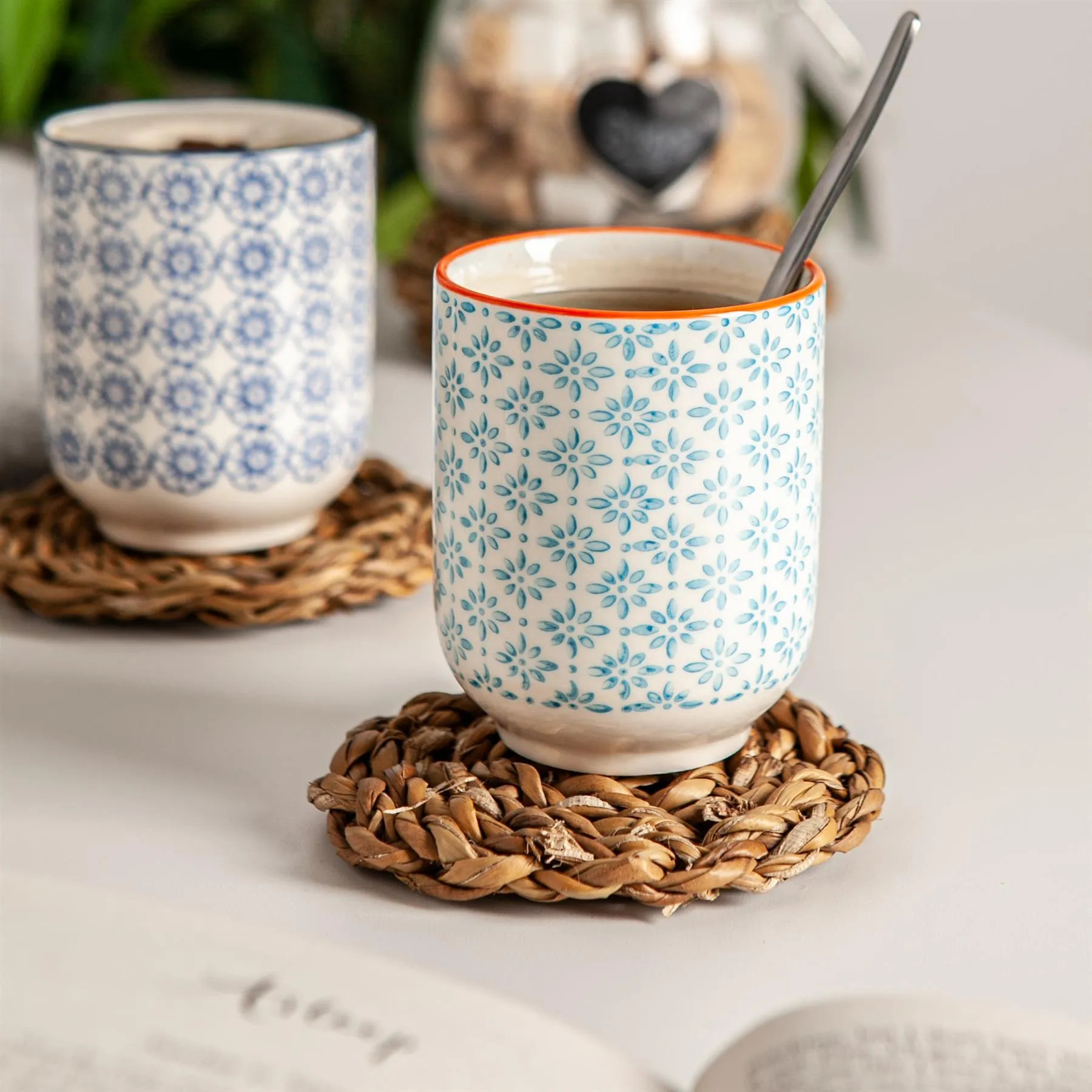 280ml Hand Printed Stoneware Tumbler - By Nicola Spring