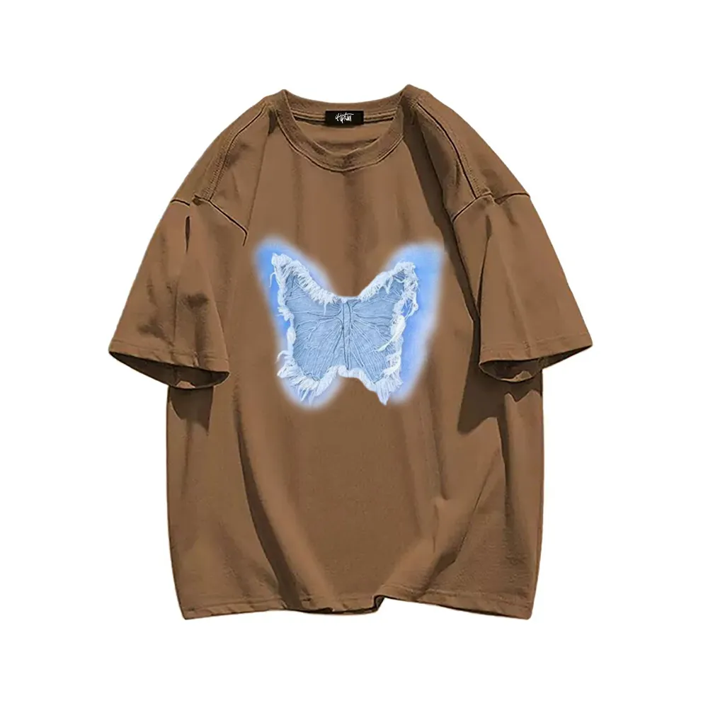 “3D Blue Denim Butterfly” T-shirt