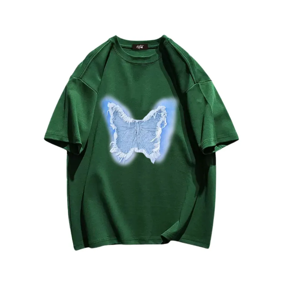 “3D Blue Denim Butterfly” T-shirt