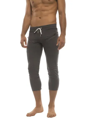 4/5 Zipper Pocket Capri Yoga Pants (Solid Charcoal)