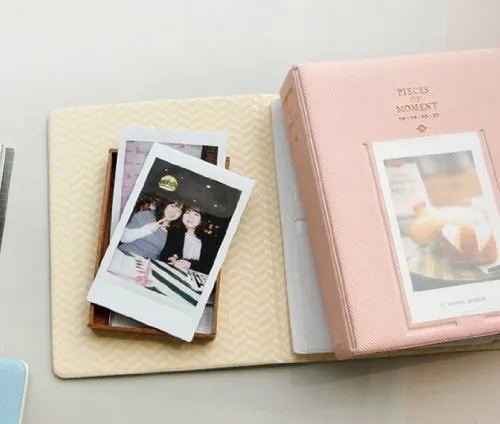 64 Pockets 3 Inch Piece of Moment Candy Color Fuji Instax Photo Mini Book Album or Name Card for Instax Mini 70 7s 8 25 50s 90 (Orange)