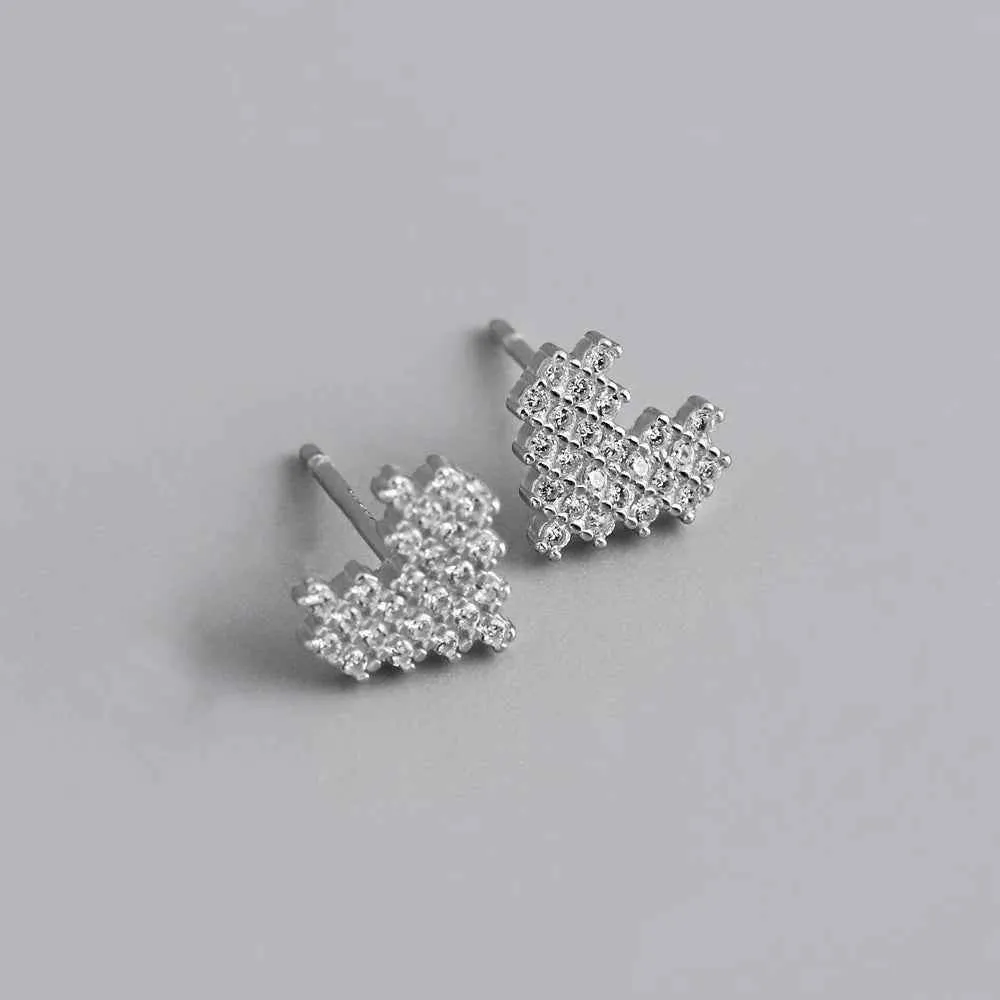 925 Sterling Silver Stud Earrings Charm Jewelry - Simple  Heart-shaped  - MD327