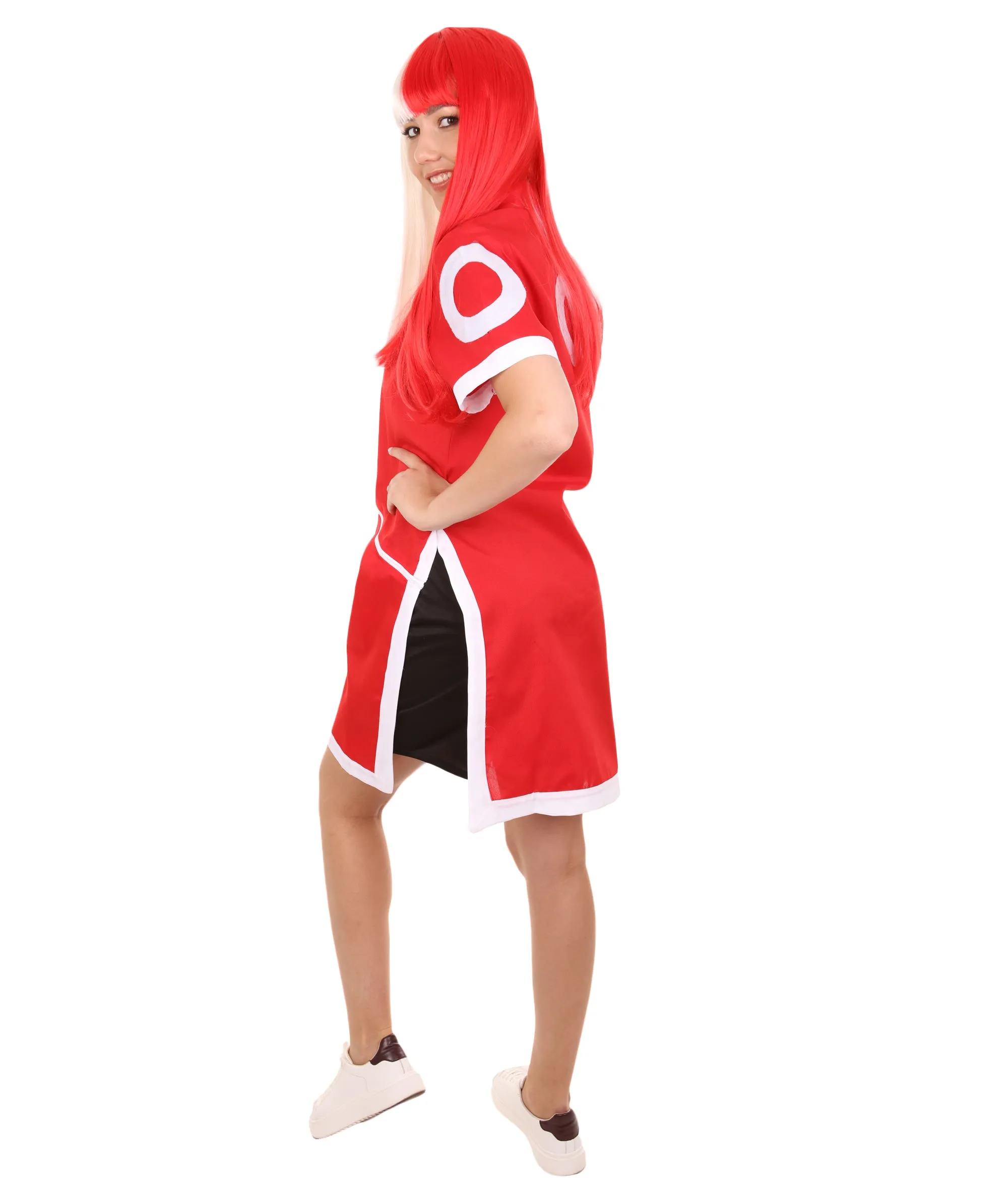 Adult Women's Ninja Anime Costume | Red & White Cosplay Costume