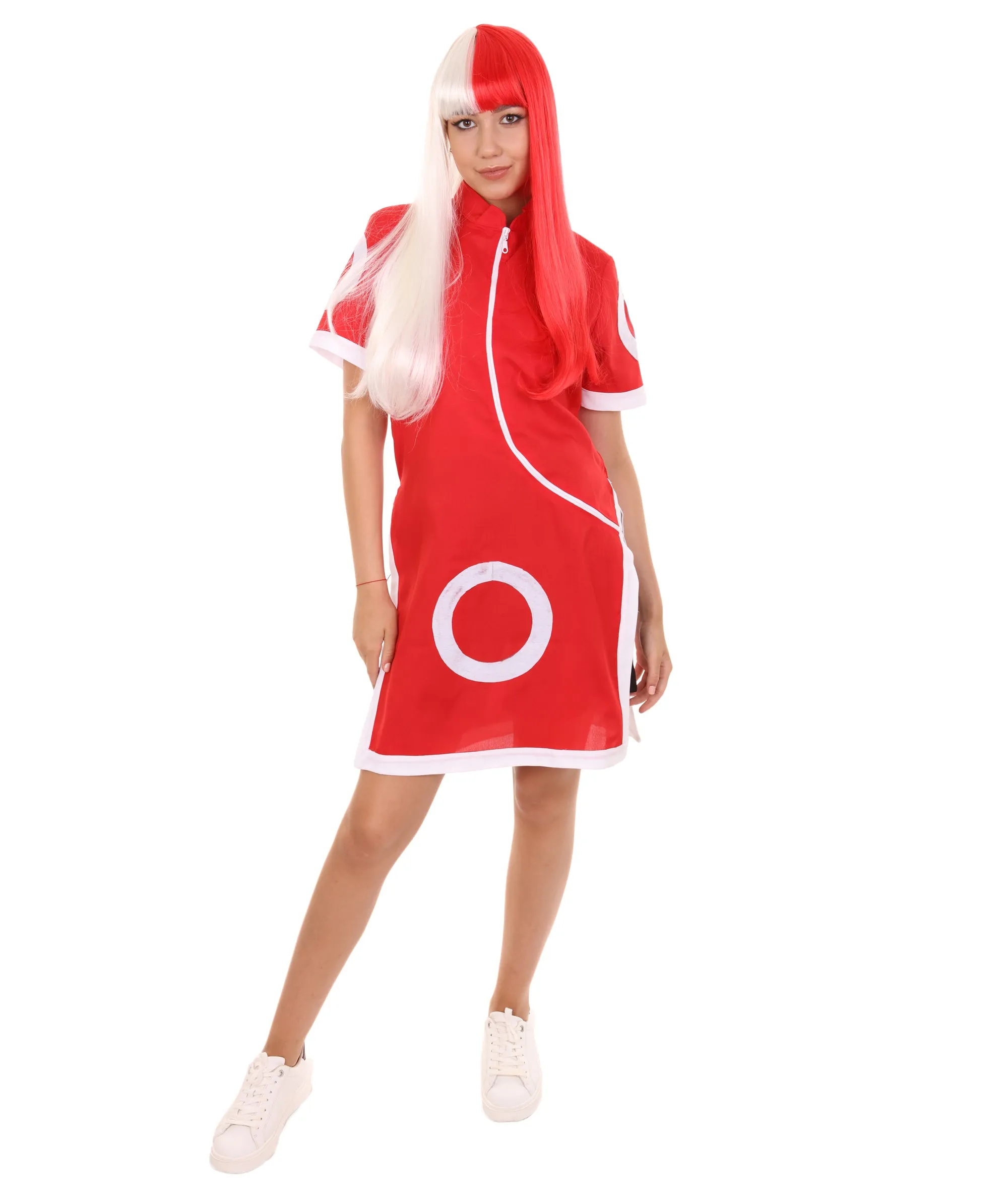 Adult Women's Ninja Anime Costume | Red & White Cosplay Costume