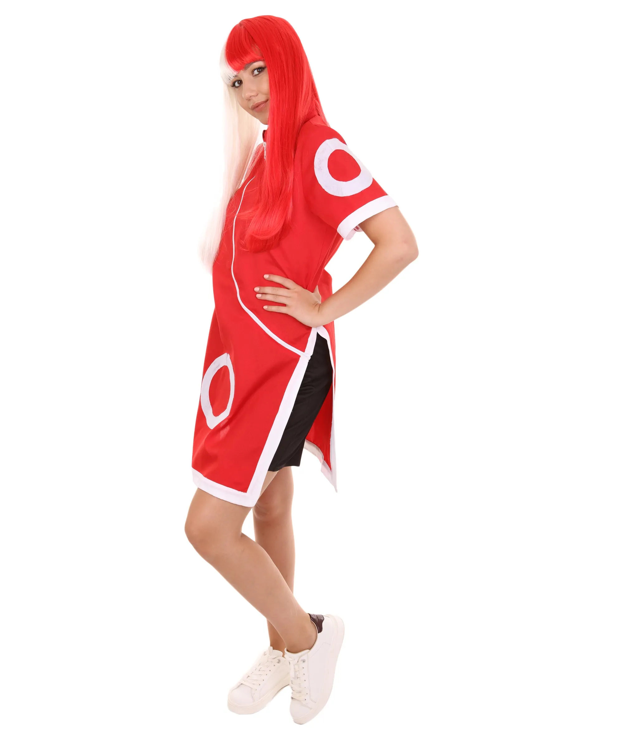 Adult Women's Ninja Anime Costume | Red & White Cosplay Costume