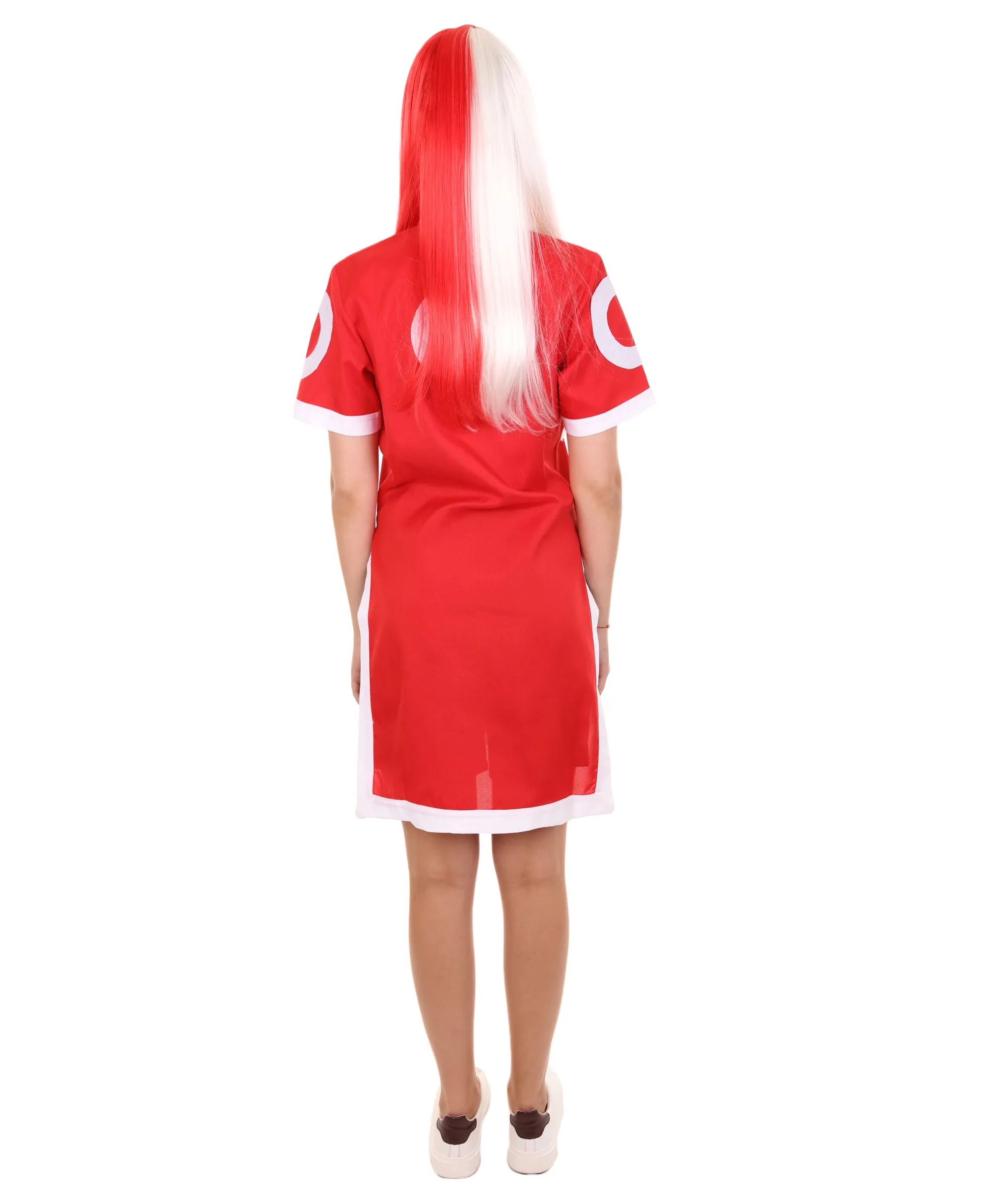 Adult Women's Ninja Anime Costume | Red & White Cosplay Costume