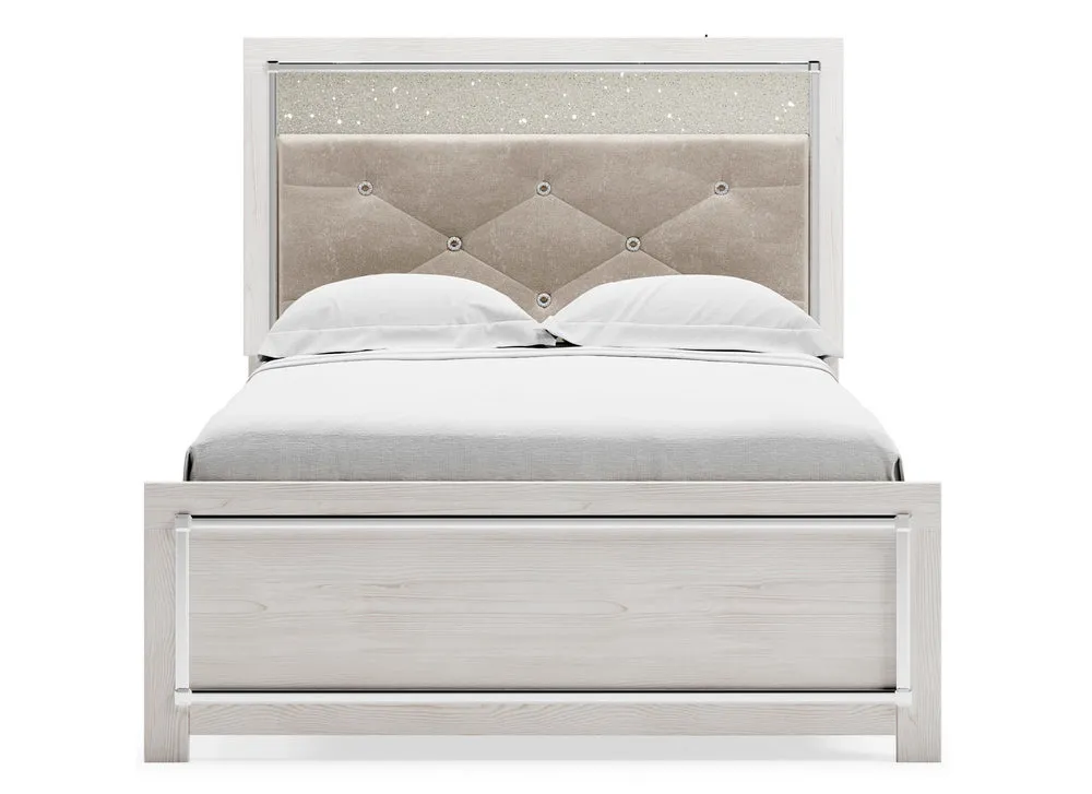 Altyra Gray/White Full Panel Bed