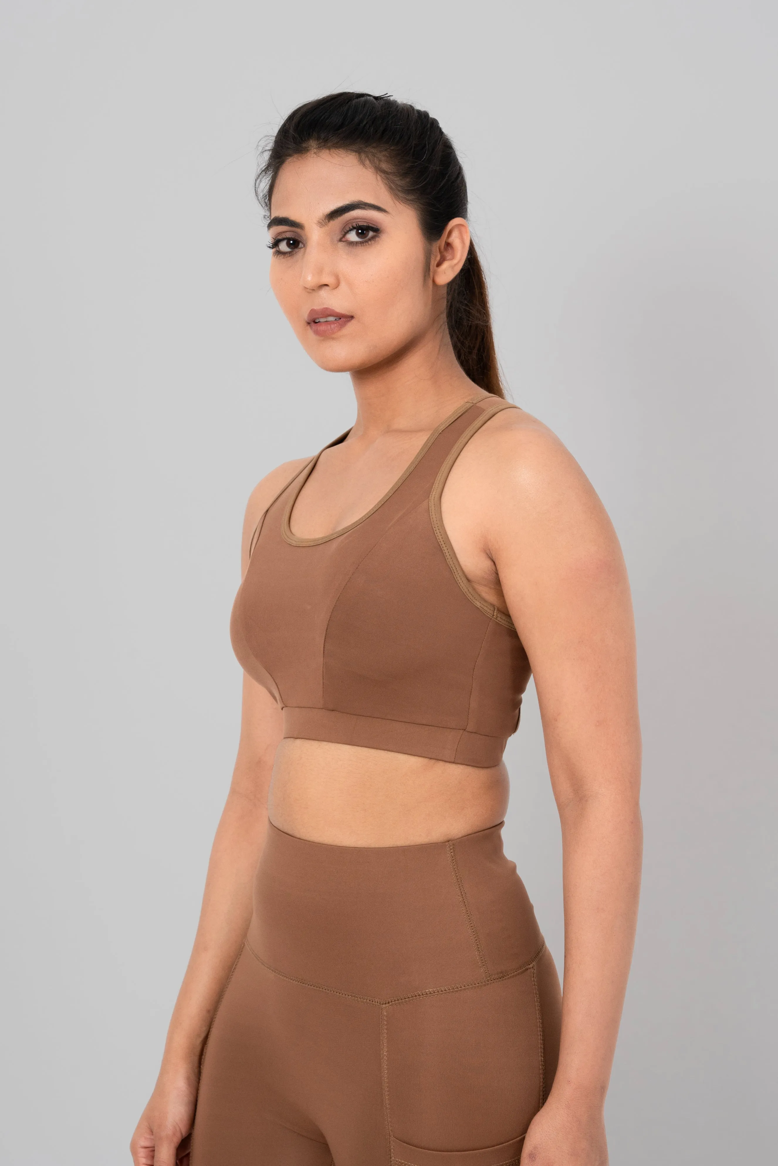 Anywhere Sports Bra - Cocoa