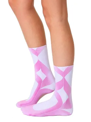 Ballerina Slipper Photo Print Crew Socks