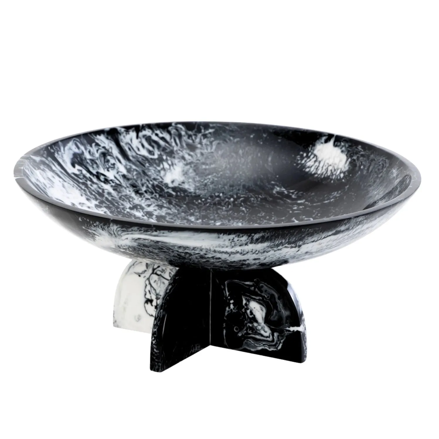 Black & White Resin Fruit Bowl