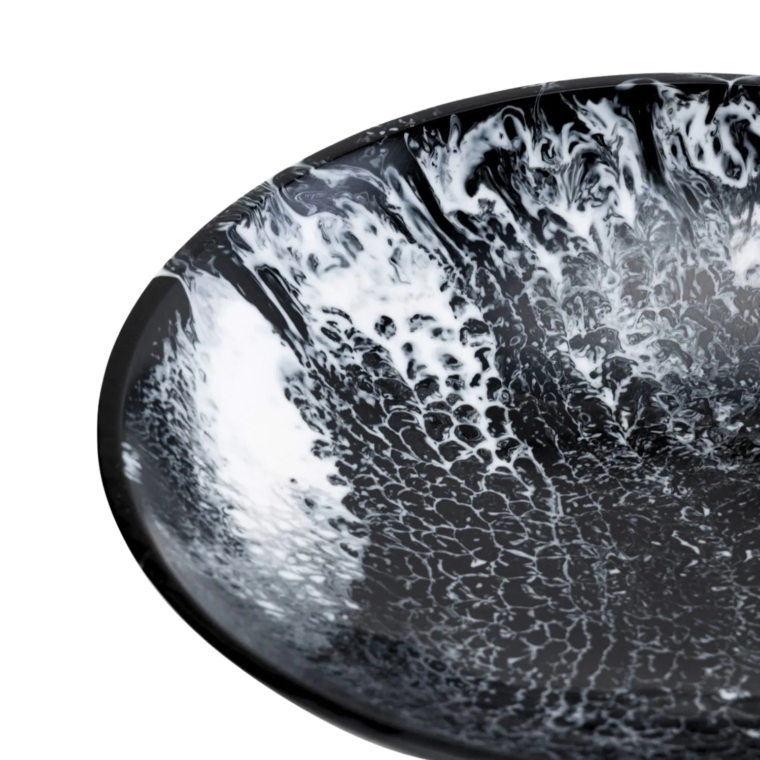 Black & White Resin Fruit Bowl