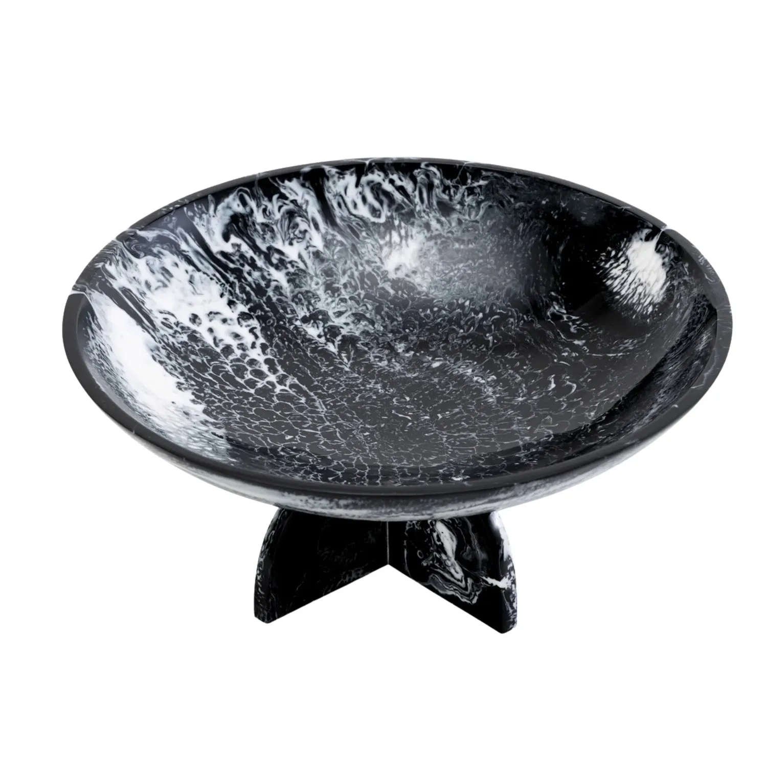 Black & White Resin Fruit Bowl