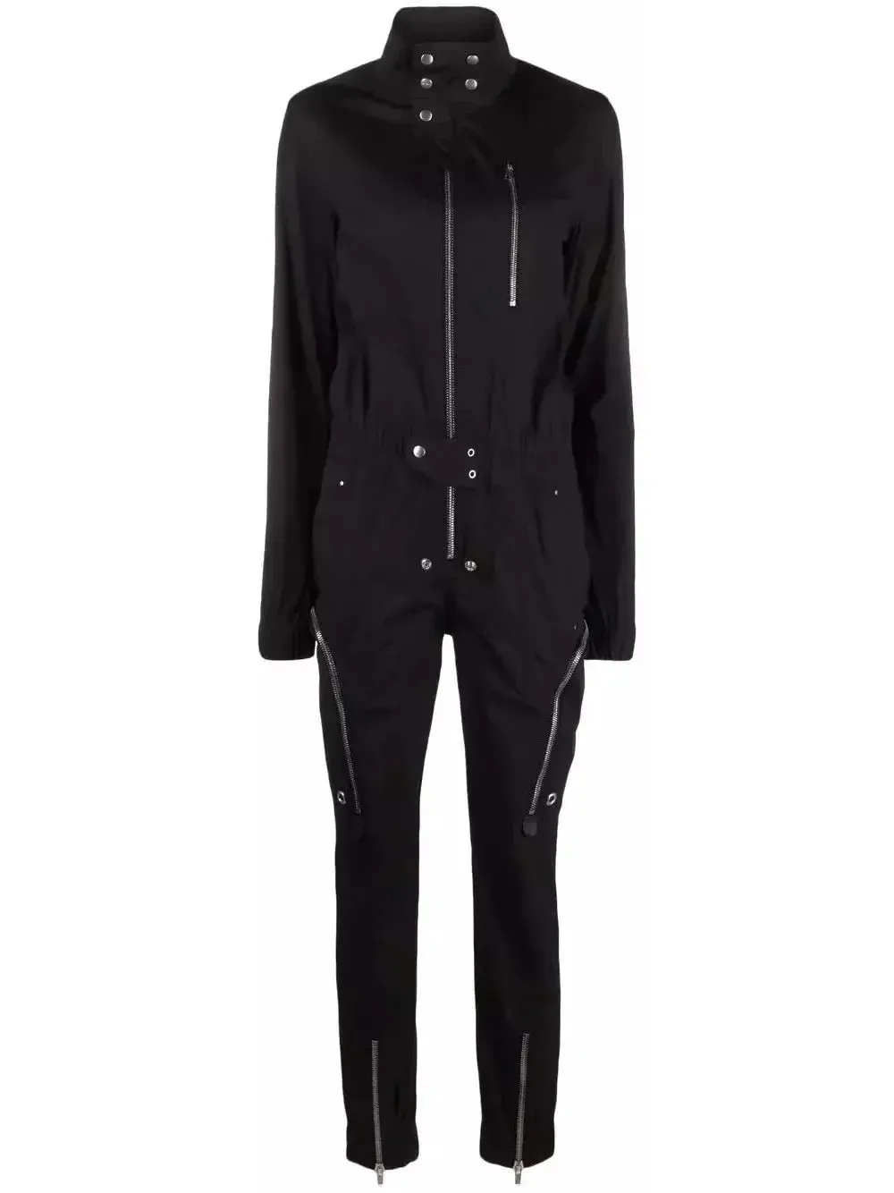 Black Zip-Up Cotton Jumpsuit