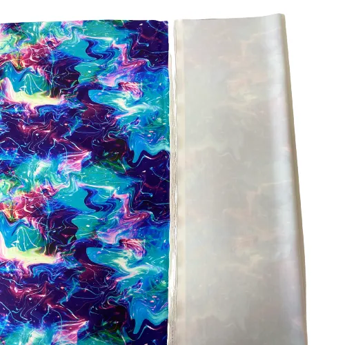 Blue Multicolor Laser Tie Dye Nylon Spandex Fabric