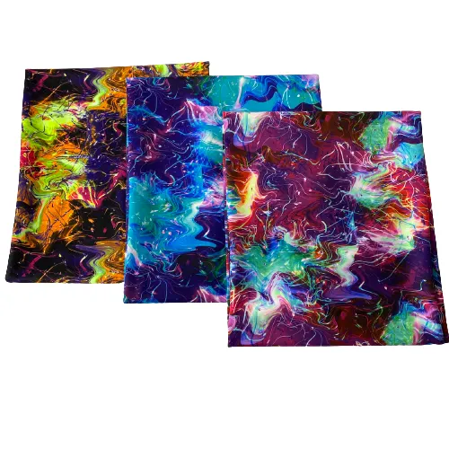 Blue Multicolor Laser Tie Dye Nylon Spandex Fabric