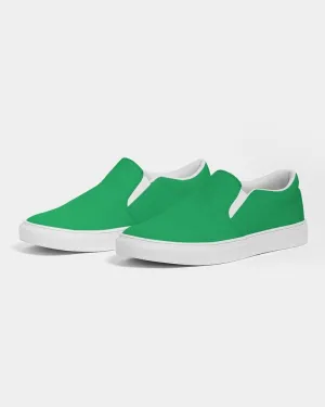 Bright Green Slip-On Canvas Sneakers | Men's | Bright Pure Green | C100M0Y100K0