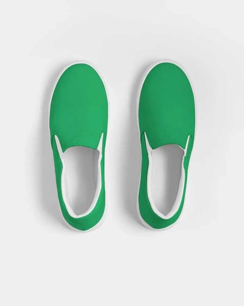 Bright Green Slip-On Canvas Sneakers | Men's | Bright Pure Green | C100M0Y100K0