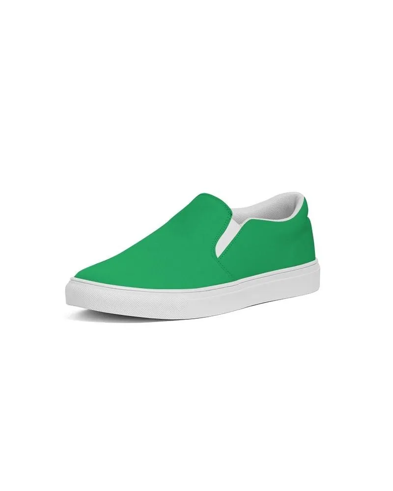 Bright Green Slip-On Canvas Sneakers | Men's | Bright Pure Green | C100M0Y100K0