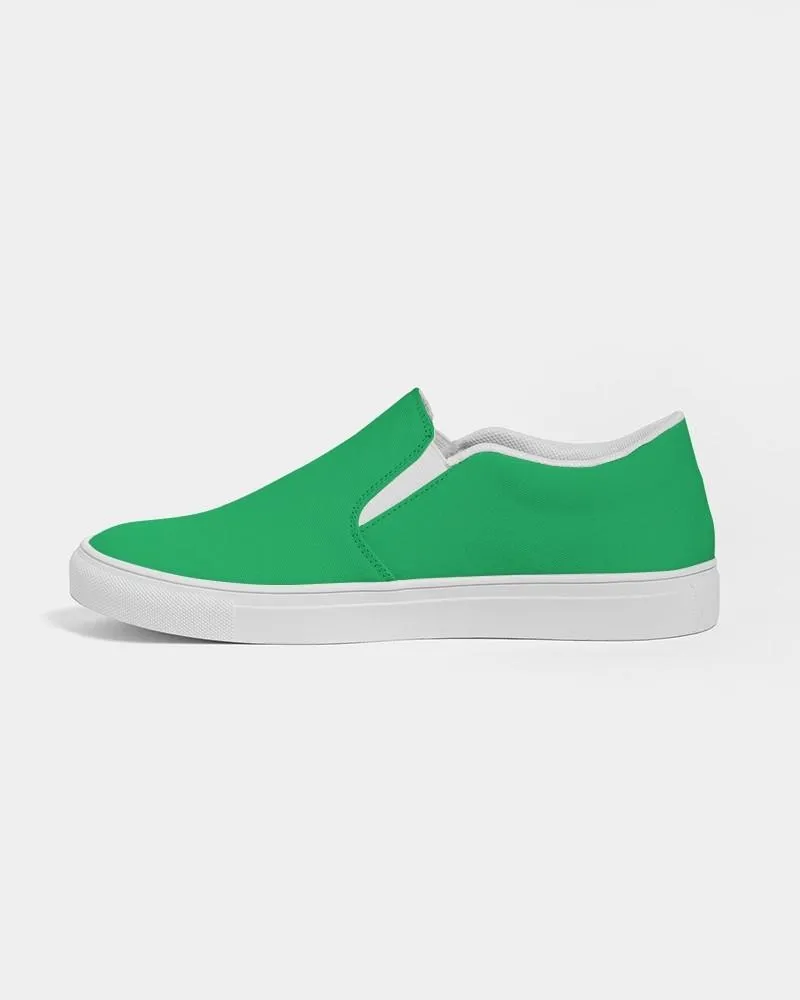 Bright Green Slip-On Canvas Sneakers | Men's | Bright Pure Green | C100M0Y100K0