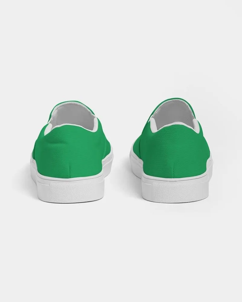 Bright Green Slip-On Canvas Sneakers | Men's | Bright Pure Green | C100M0Y100K0