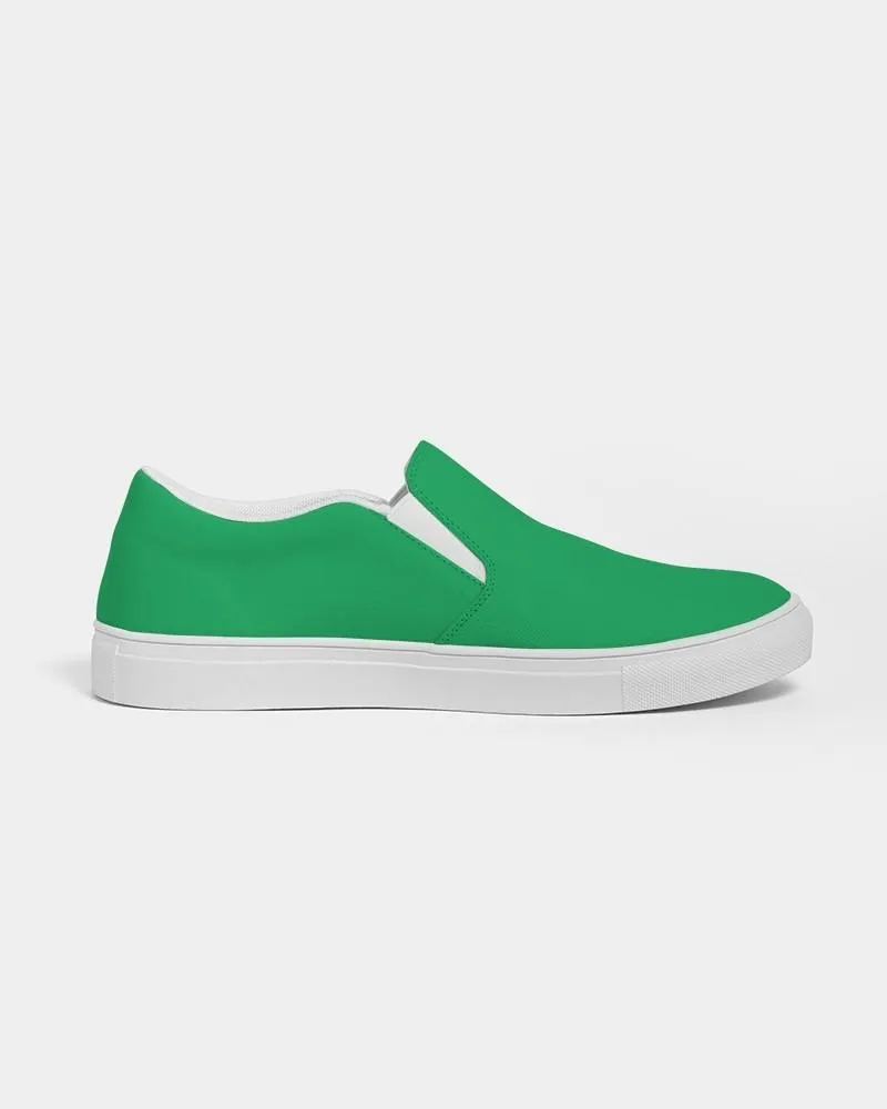 Bright Green Slip-On Canvas Sneakers | Men's | Bright Pure Green | C100M0Y100K0