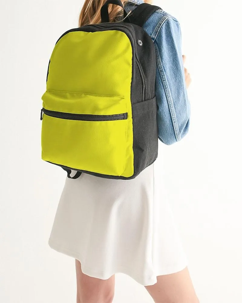 Bright Green Yellow Canvas Backpack | Bright Pure Green Yellow | C12M0Y100K0