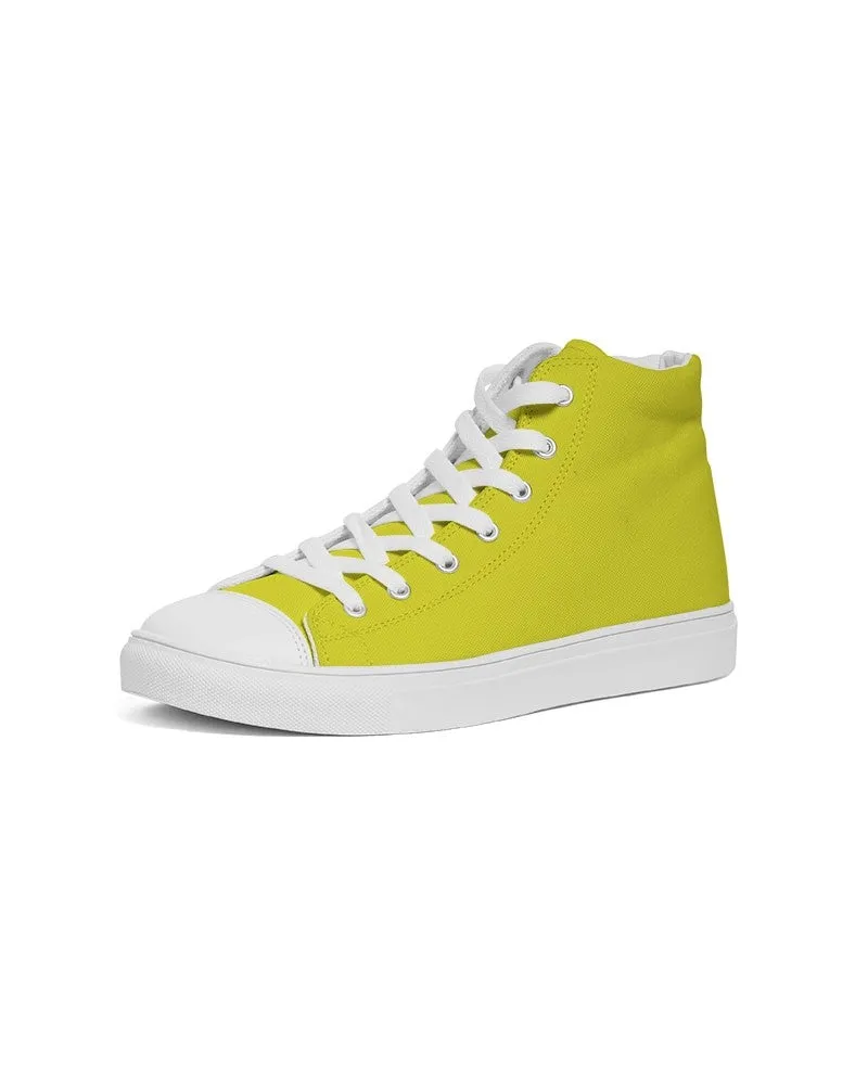 Bright Green Yellow Men's High-top Canvas Sneakers | Men's | Bright Pure Green Yellow | C12M0Y100K0