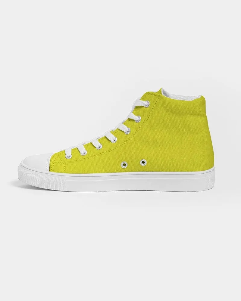 Bright Green Yellow Men's High-top Canvas Sneakers | Men's | Bright Pure Green Yellow | C12M0Y100K0