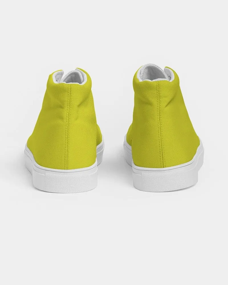 Bright Green Yellow Men's High-top Canvas Sneakers | Men's | Bright Pure Green Yellow | C12M0Y100K0