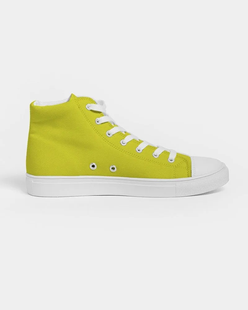 Bright Green Yellow Men's High-top Canvas Sneakers | Men's | Bright Pure Green Yellow | C12M0Y100K0