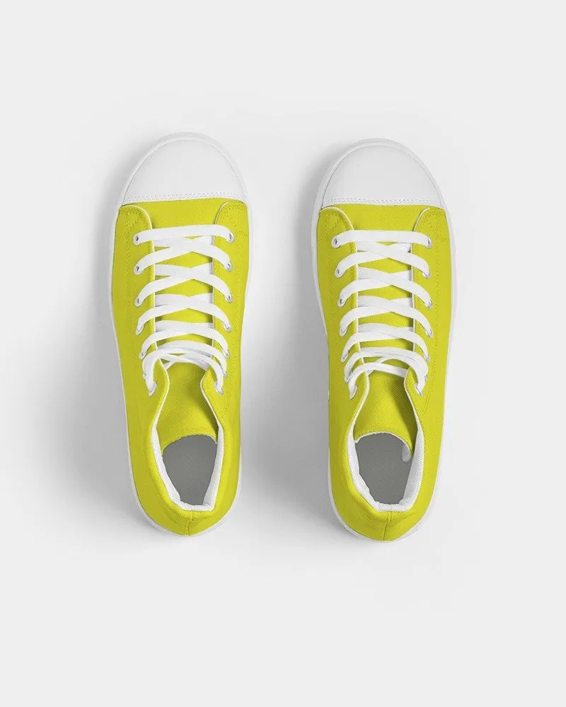 Bright Green Yellow Men's High-top Canvas Sneakers | Men's | Bright Pure Green Yellow | C12M0Y100K0