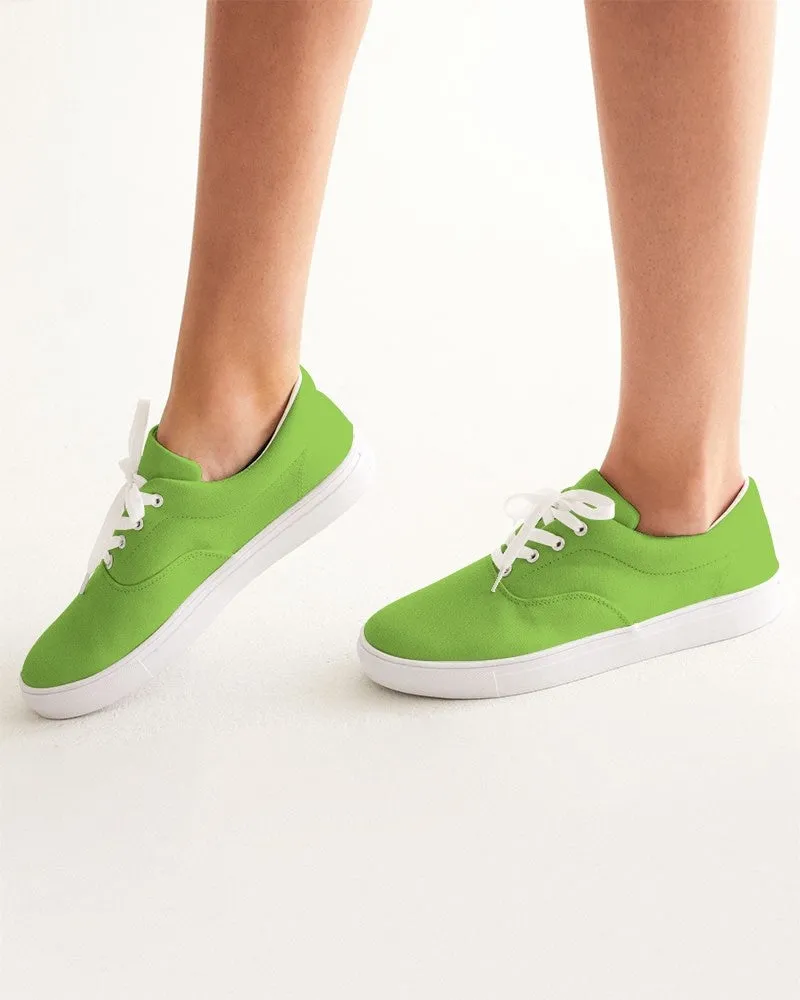 Bright Warm Green Women's Canvas Sneakers | Women's | Bright Pure Warm Green | C50M0Y100K0