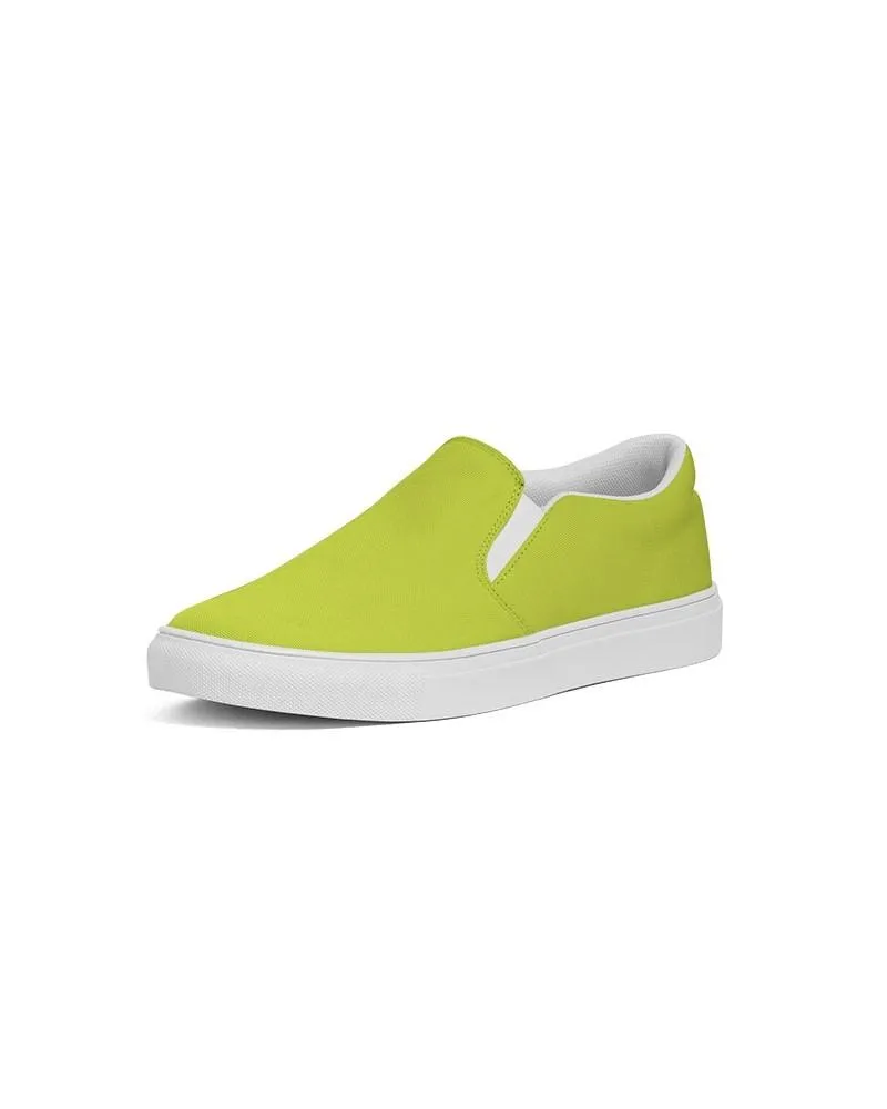 Bright Yellow Warm Green Slip-On Canvas Sneakers | Women's | Bright Pure Yellow Warm Green | C25M0Y100K0