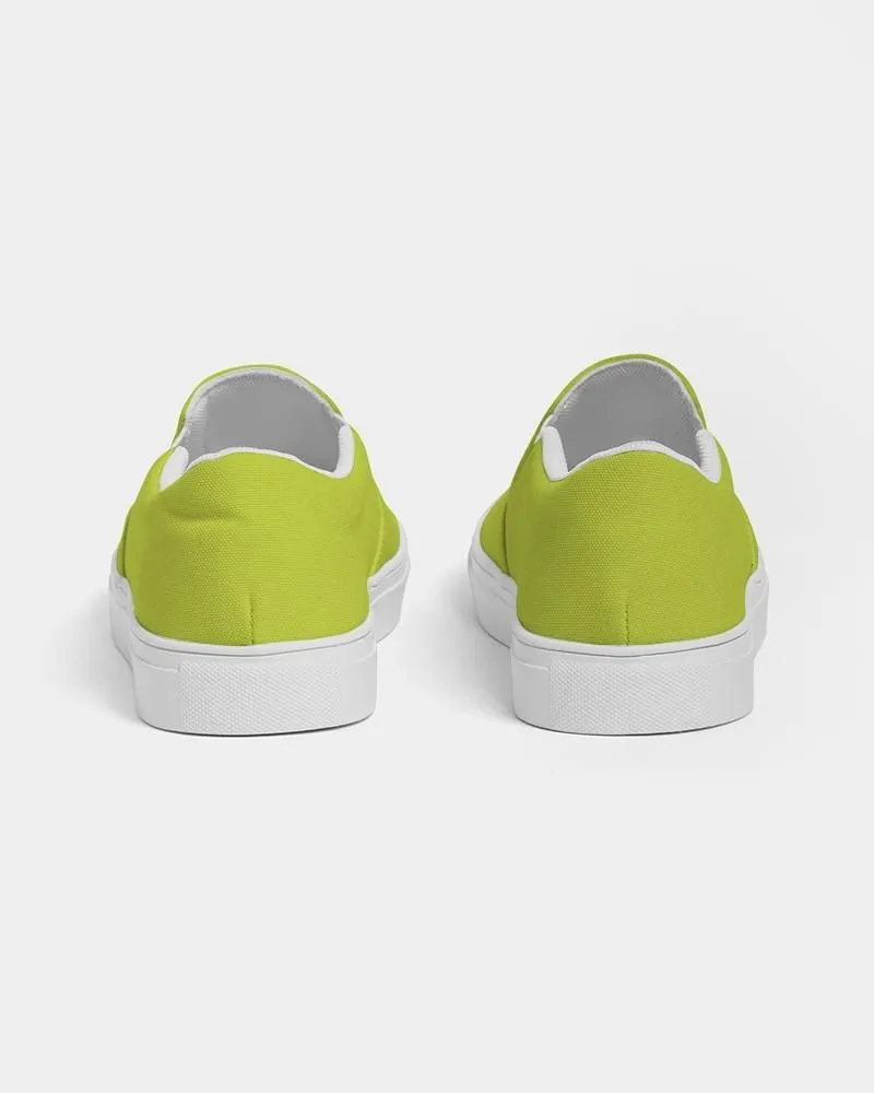 Bright Yellow Warm Green Slip-On Canvas Sneakers | Women's | Bright Pure Yellow Warm Green | C25M0Y100K0