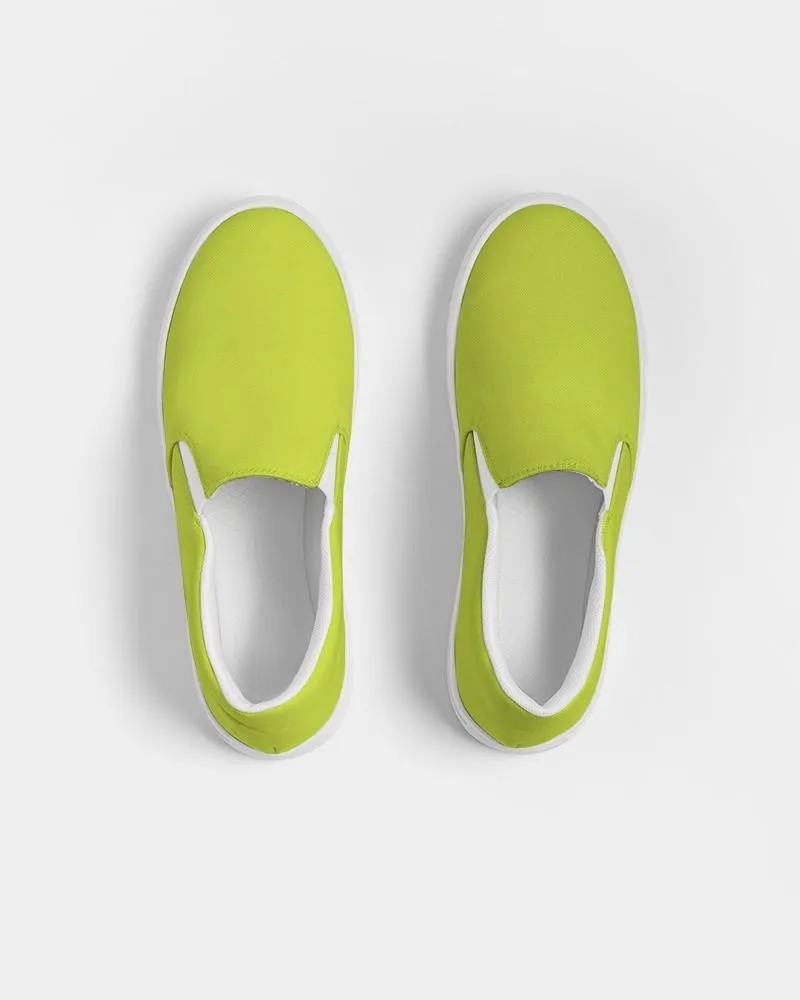 Bright Yellow Warm Green Slip-On Canvas Sneakers | Women's | Bright Pure Yellow Warm Green | C25M0Y100K0