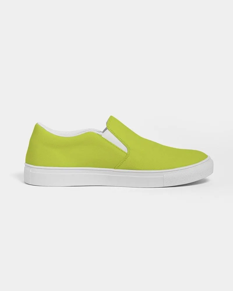 Bright Yellow Warm Green Slip-On Canvas Sneakers | Women's | Bright Pure Yellow Warm Green | C25M0Y100K0