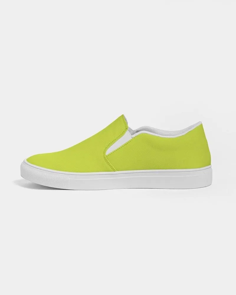 Bright Yellow Warm Green Slip-On Canvas Sneakers | Women's | Bright Pure Yellow Warm Green | C25M0Y100K0