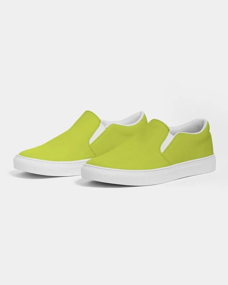 Bright Yellow Warm Green Slip-On Canvas Sneakers | Women's | Bright Pure Yellow Warm Green | C25M0Y100K0