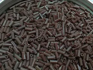 Brown Opaque Pipe / Bugle Glass Seed Beads